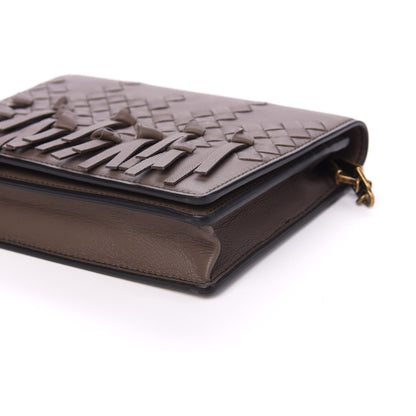 Bottega Veneta Nappa Intrecciato Brio Chain Wallet Steel 7 of 8