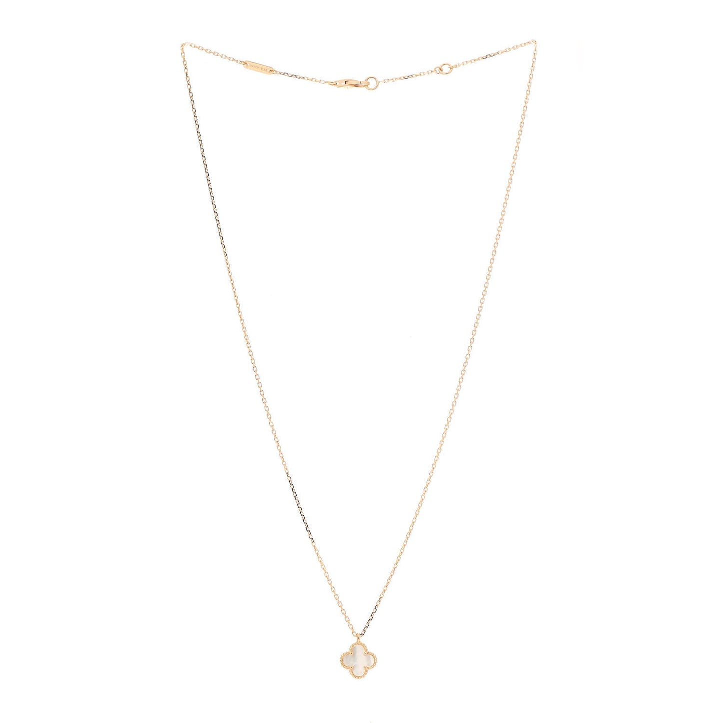 18K Yellow Gold Mother of Pearl Sweet Alhambra Pendant Necklace