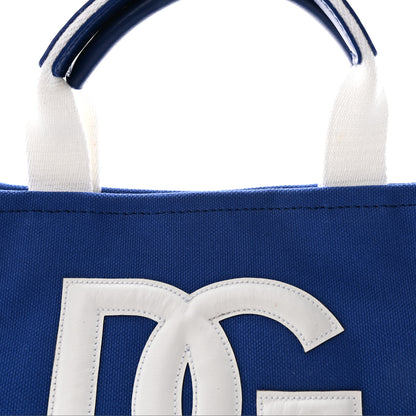 Dolce & Gabbana Canvas Mini DG Logo Shopper Tote Bluette 7 of 9