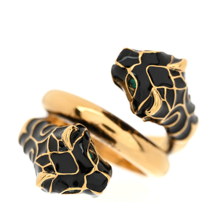 Gucci Tiger Heads Double Wrap Ring 57 8 Aged Gold Black 1 of 7