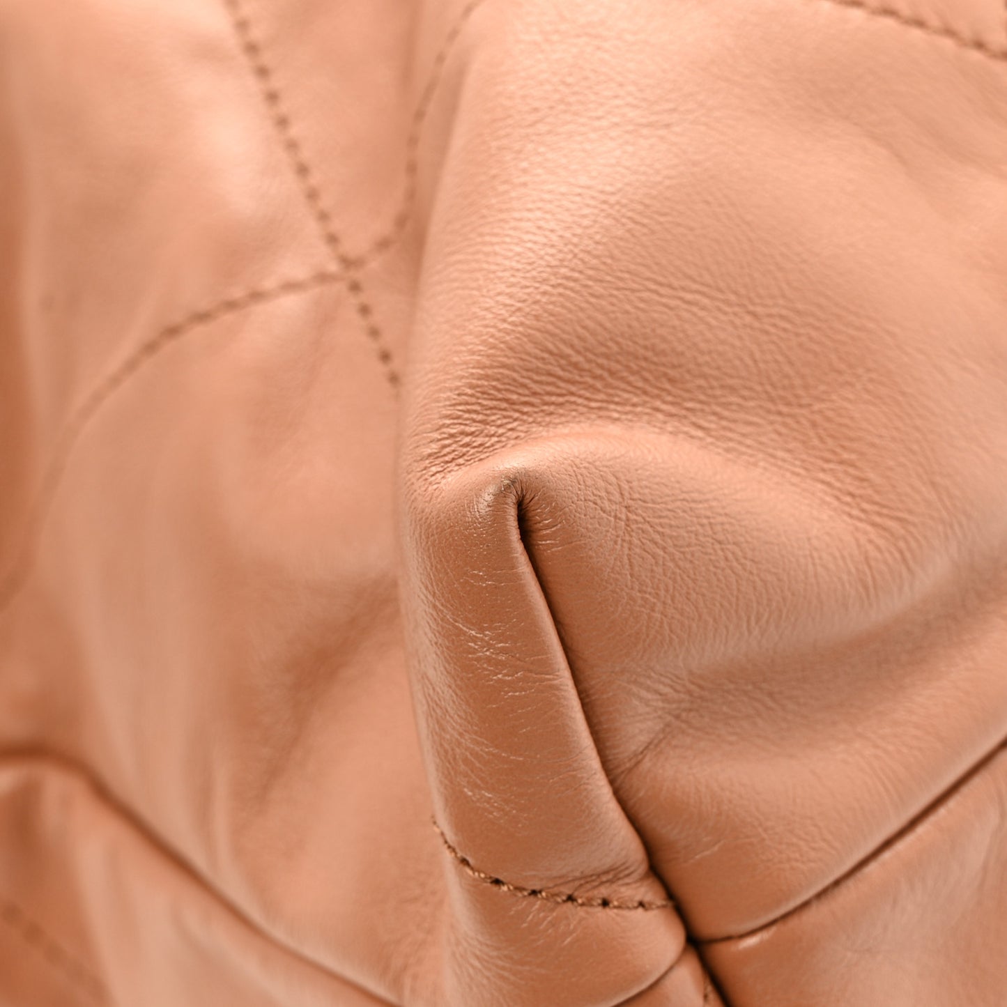 Shiny Calfskin Quilted Chanel 22 Camel
