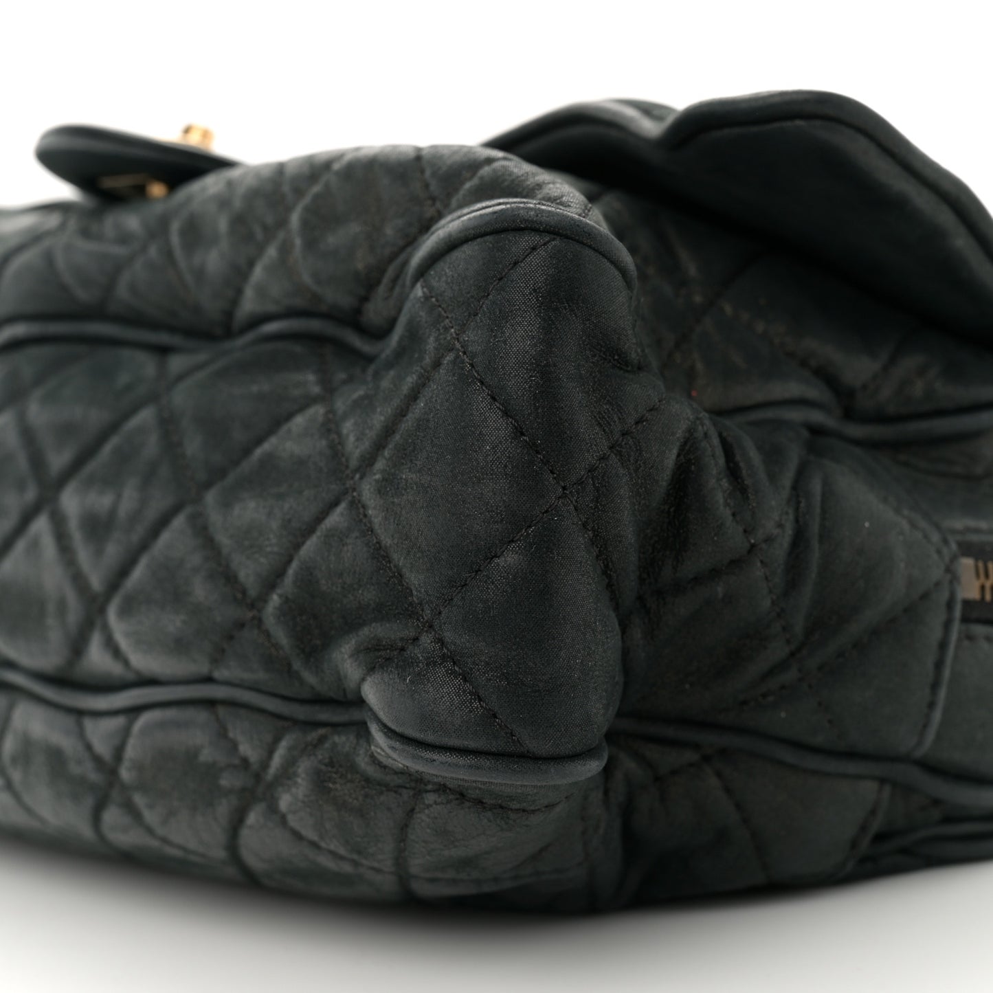 Iridescent Calfskin Quilted Large Shiva Flap Black