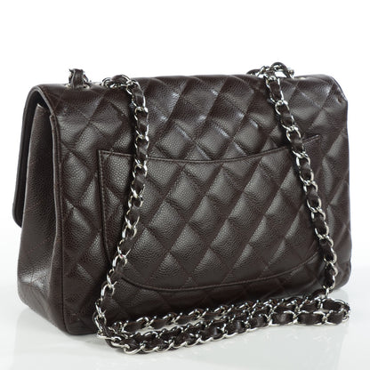 Chanel Caviar Quilted Jumbo Single Flap Dark Brown 5 of 16