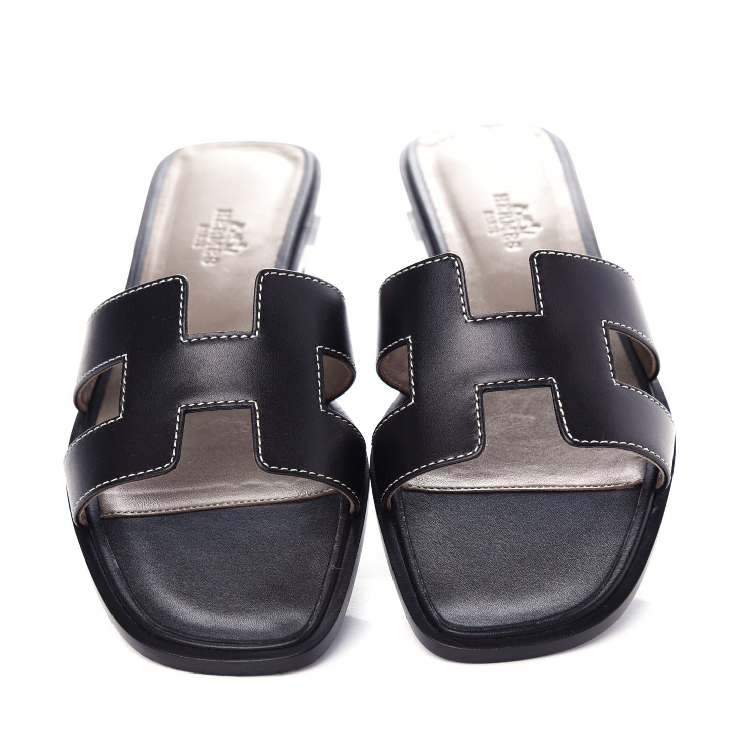 Box Calfskin Oran Sandals 36.5 Black
