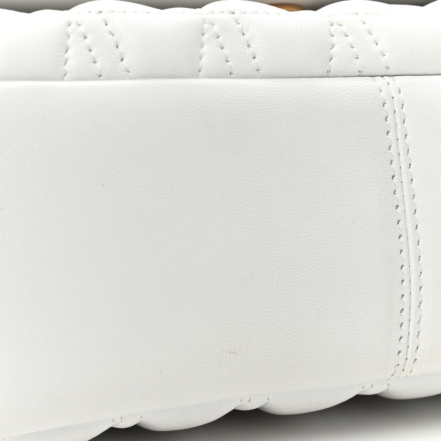 Nappa Quilted Studded Virtus Shoulder Bag White