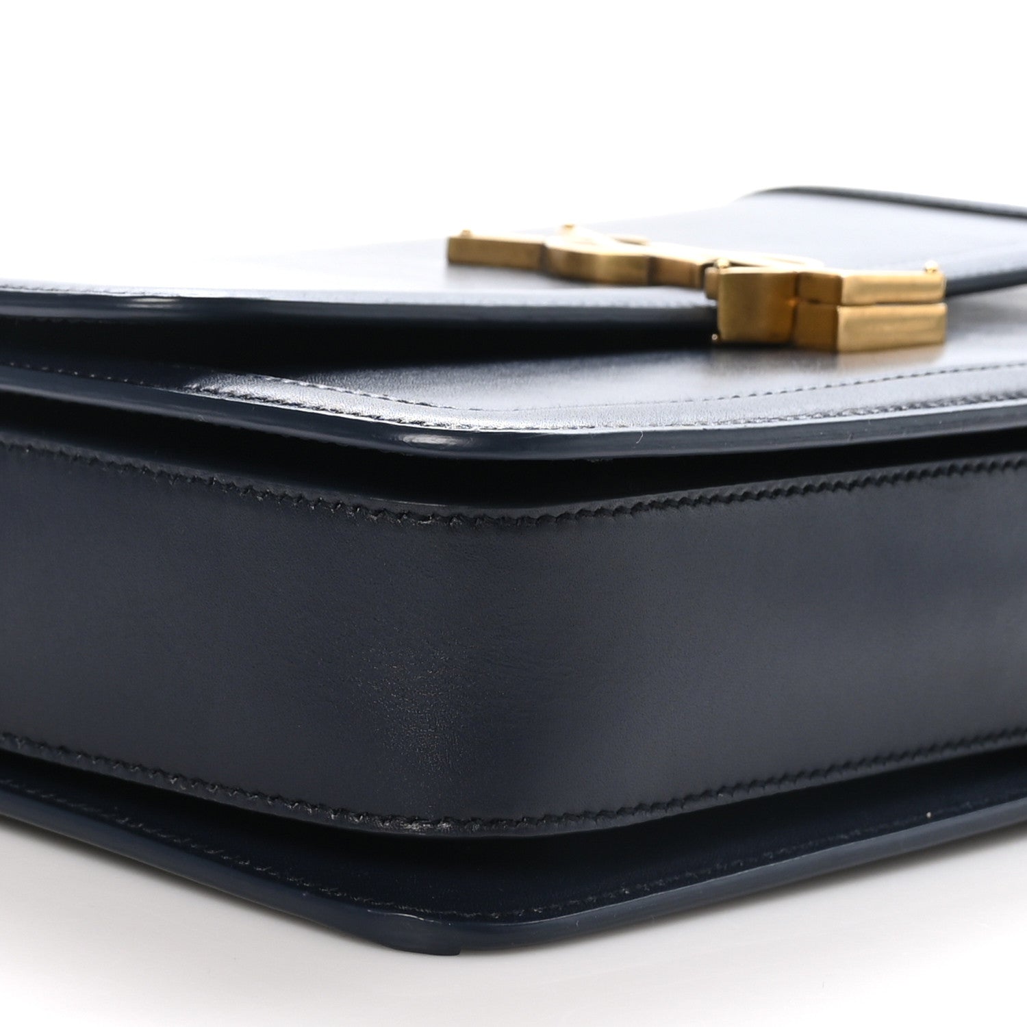 Saint Laurent Box Calfskin Monogram Medium Solferino Satchel Deep Marine 8 of 9