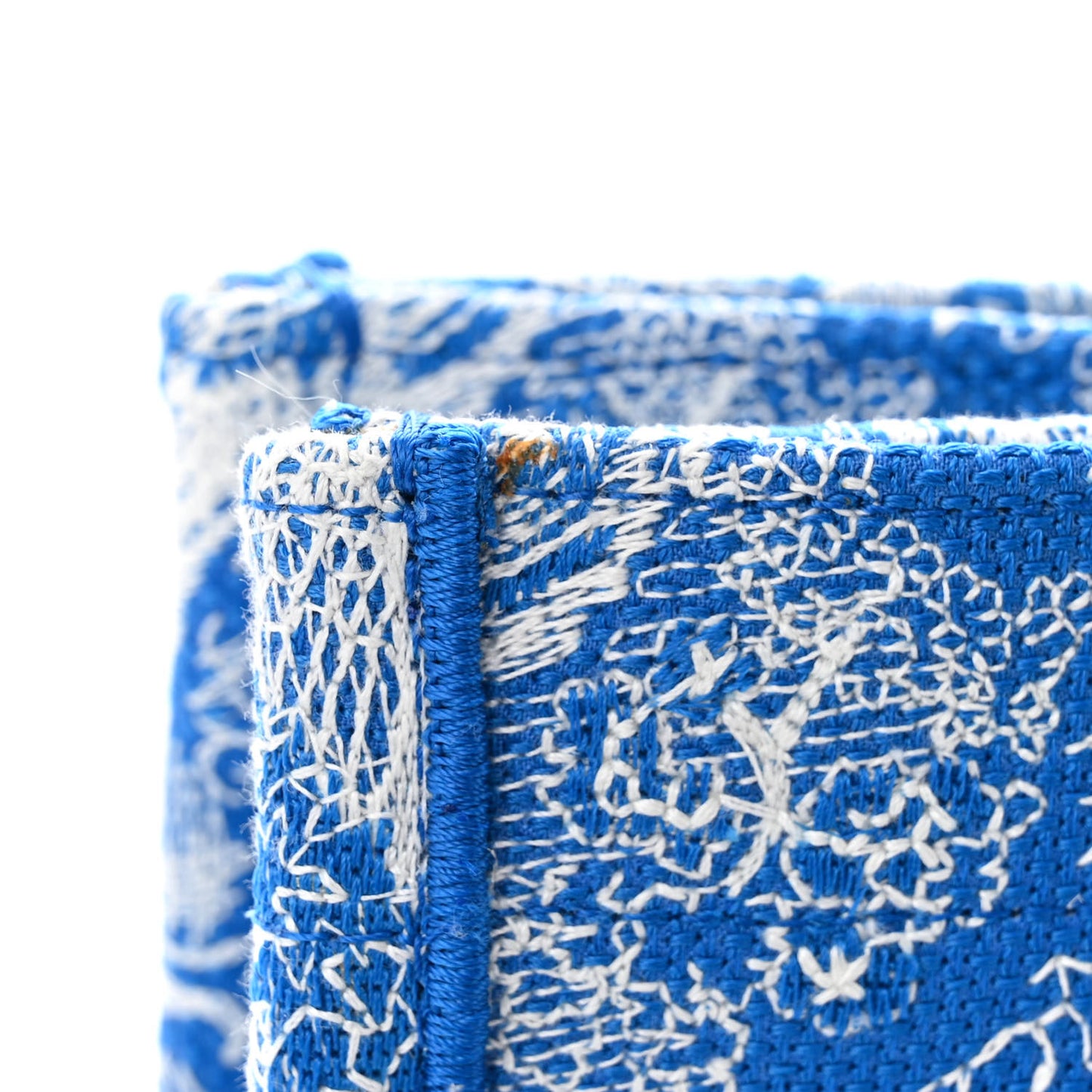 CHRISTIAN DIOR Canvas Embroidered Medium Dioriviera Toile De Jouy Book Tote Fluorescent Blue