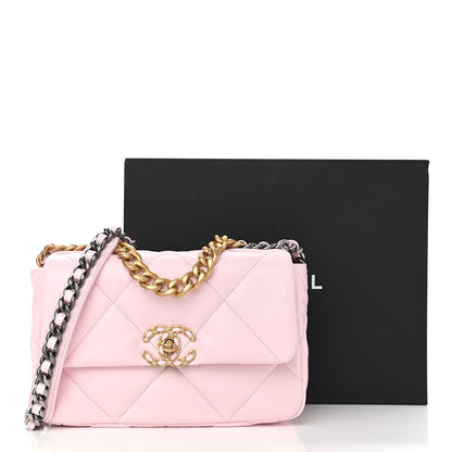 Chanel Lambskin Quilted Medium Chanel 19 Flap Light Pink 11 of 11