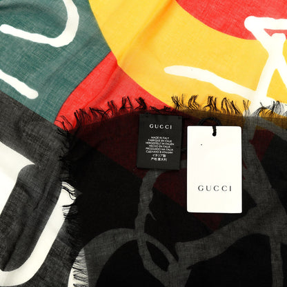 Gucci Modal Silk Coco Capitan Logo Square Scarf Black 4 of 4