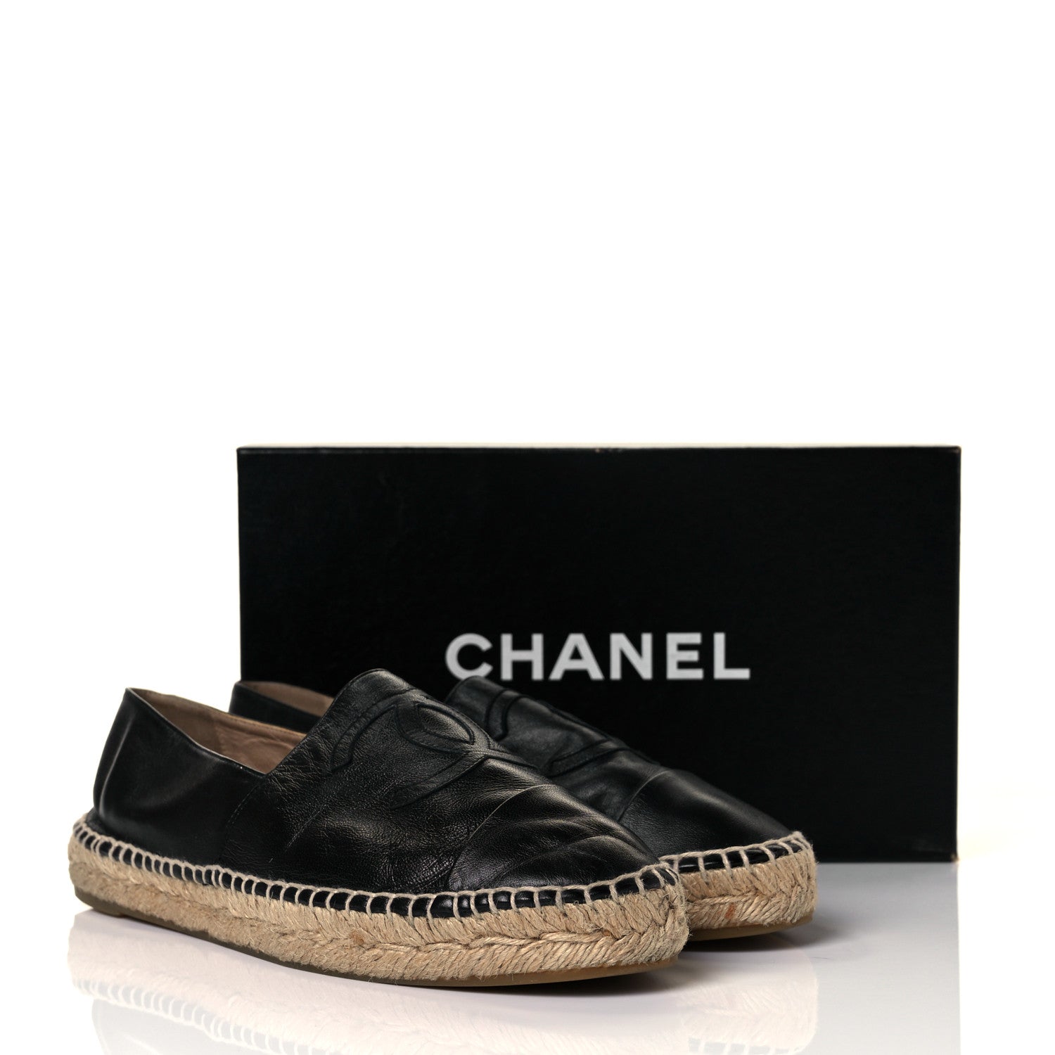 Chanel Lambskin CC Espadrilles 39 Black 10 of 10