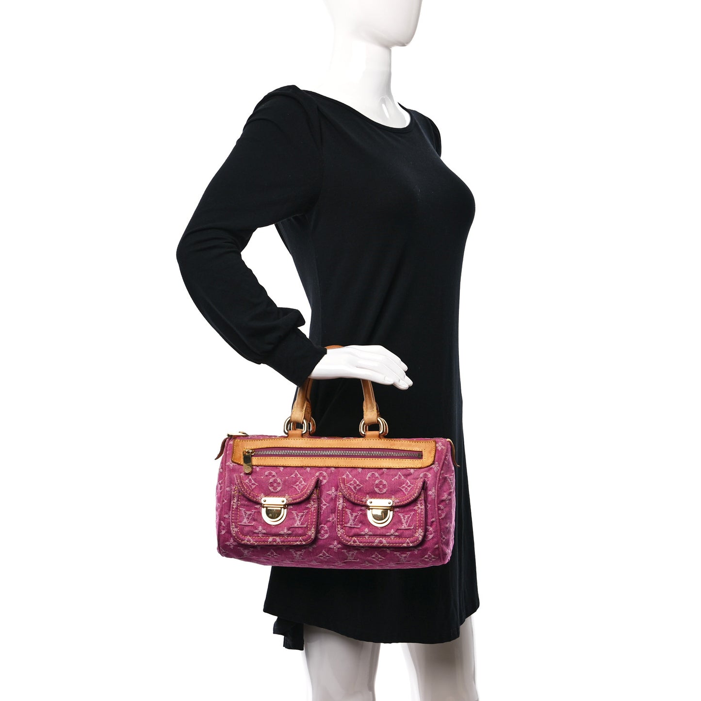 Monogram Denim Neo Speedy Fuchsia