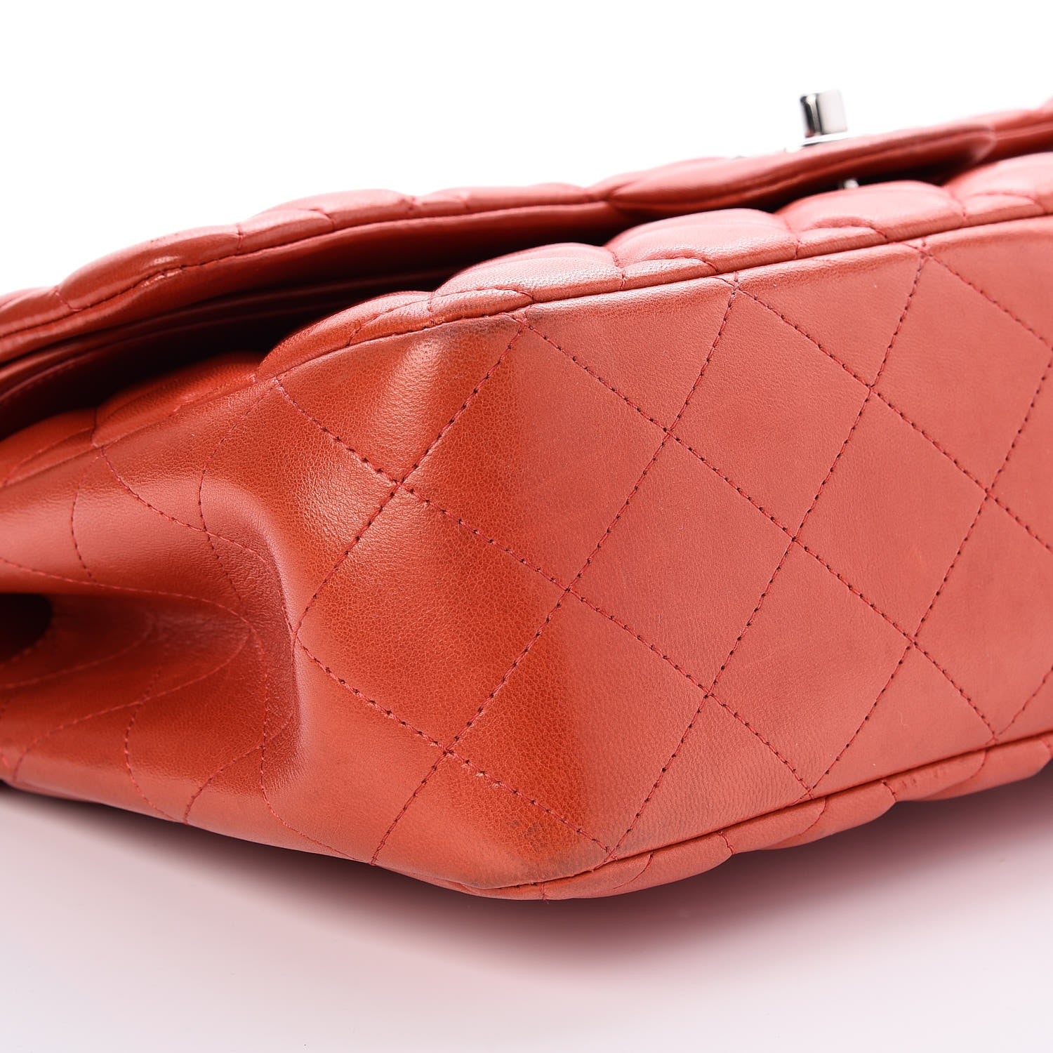 Chanel Lambskin Quilted Jumbo Double Flap Red 8 of 9