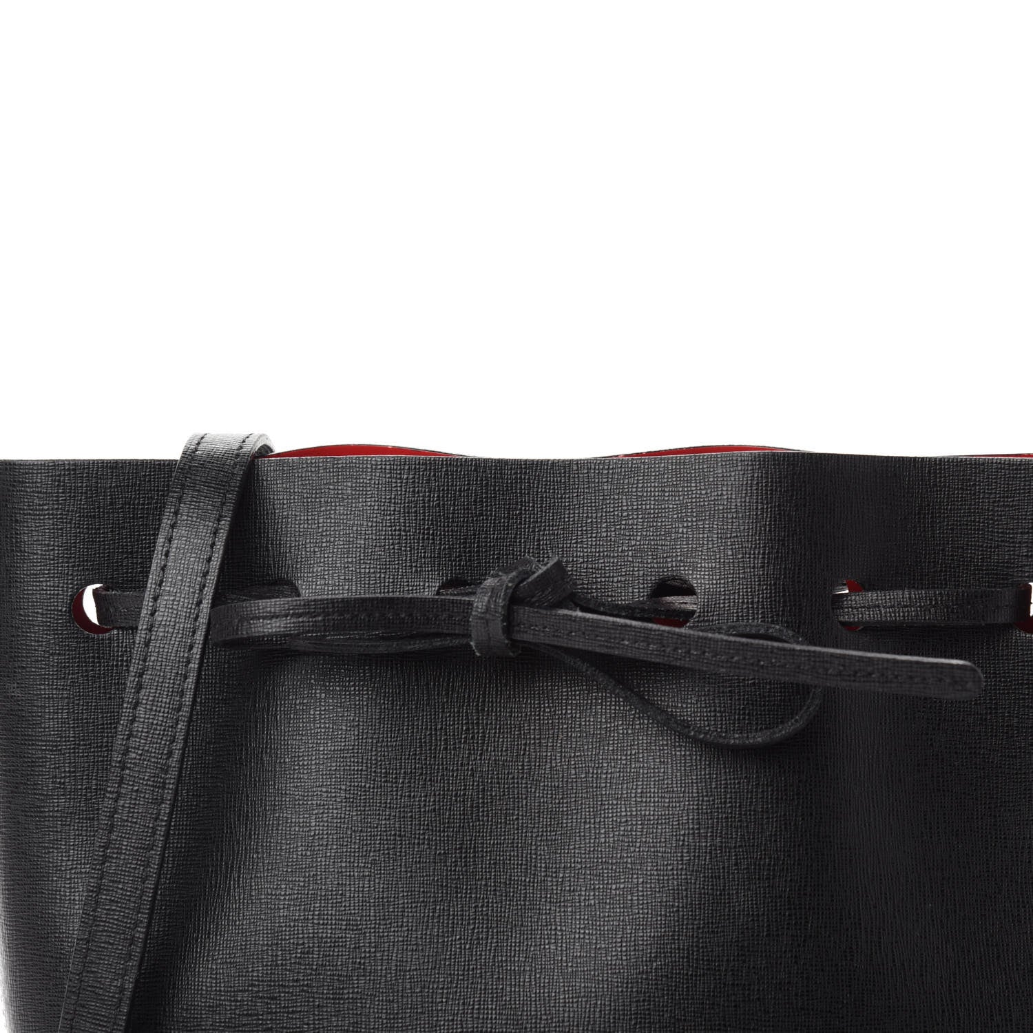Mansur Gavriel Saffiano Mini Bucket Bag Black Flamma 19 of 19