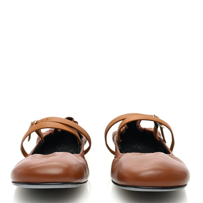 Hermes Nappa Calfskin Jolly Ballerina Flats 38.5 Gold Naturel 3 of 10