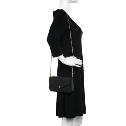 Louis Vuitton Empreinte Pochette Felicie Chain Wallet Black 2 of 13