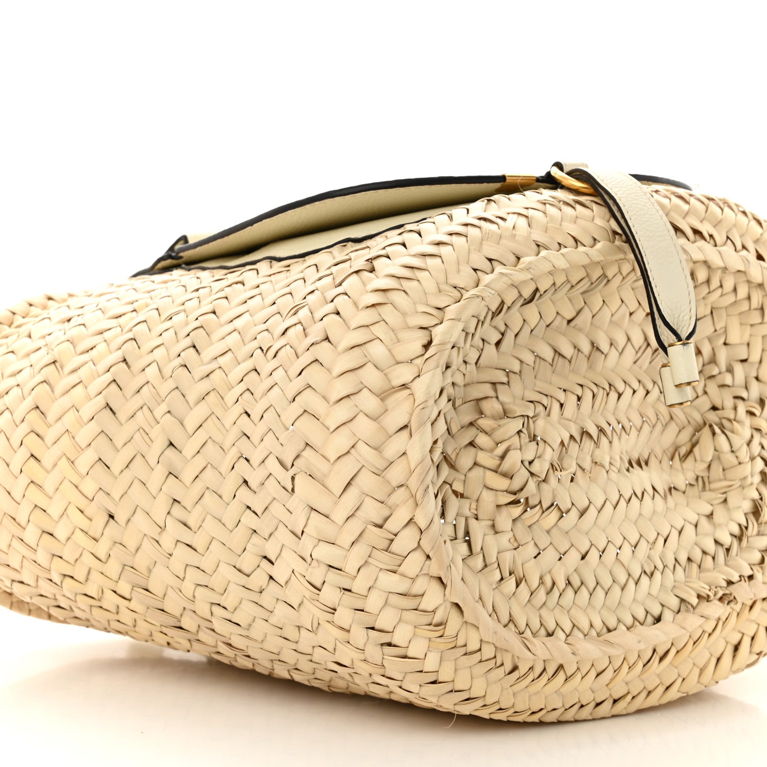 Chloe Raffia Grain Calfskin Medium Marcie Basket White 8 of 9