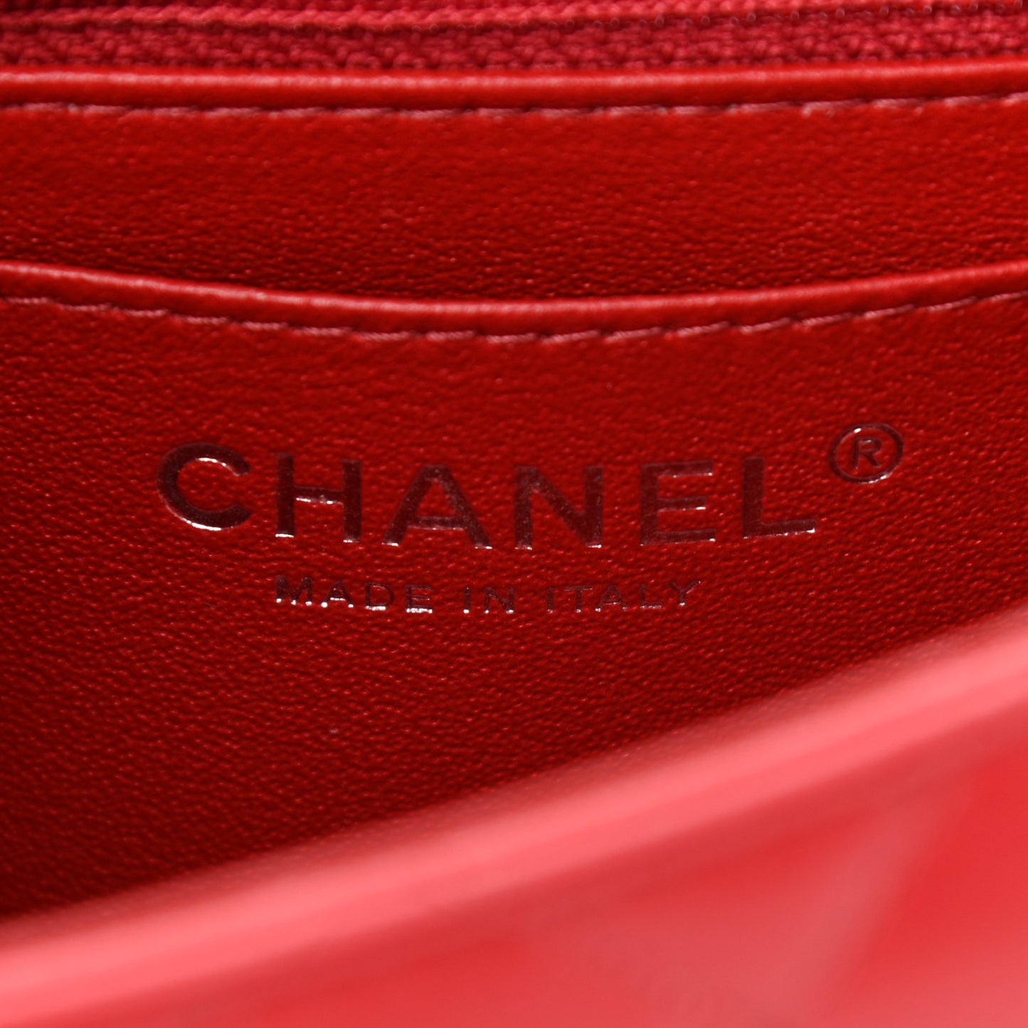 Lambskin Quilted Mini Square Flap Red