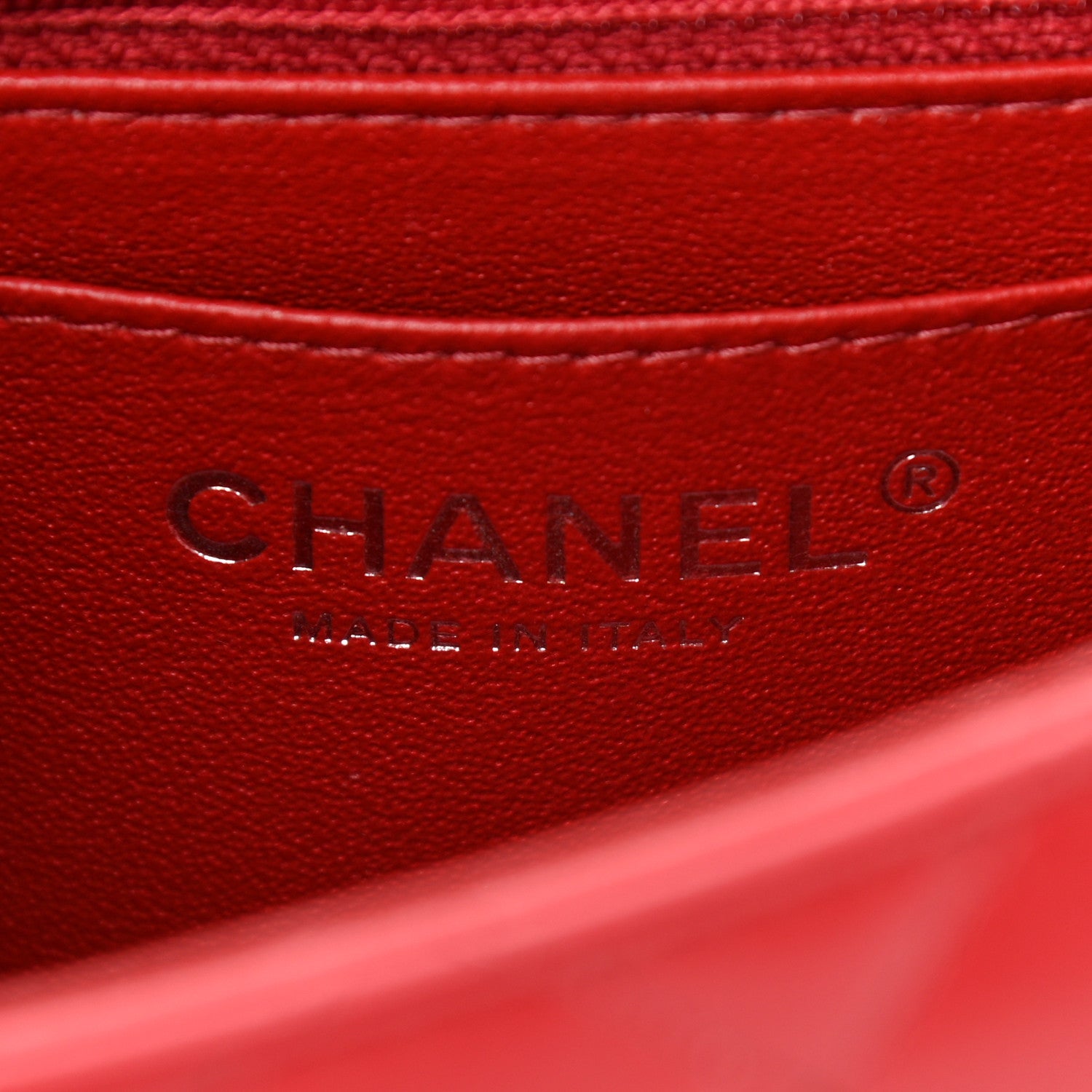 Chanel Lambskin Quilted Mini Square Flap Red 6 of 10