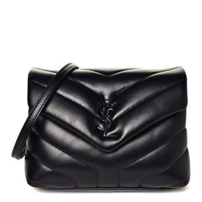 Saint Laurent Calfskin Y Quilted Monogram Toy Loulou Crossbody Bag Black 1 of 8