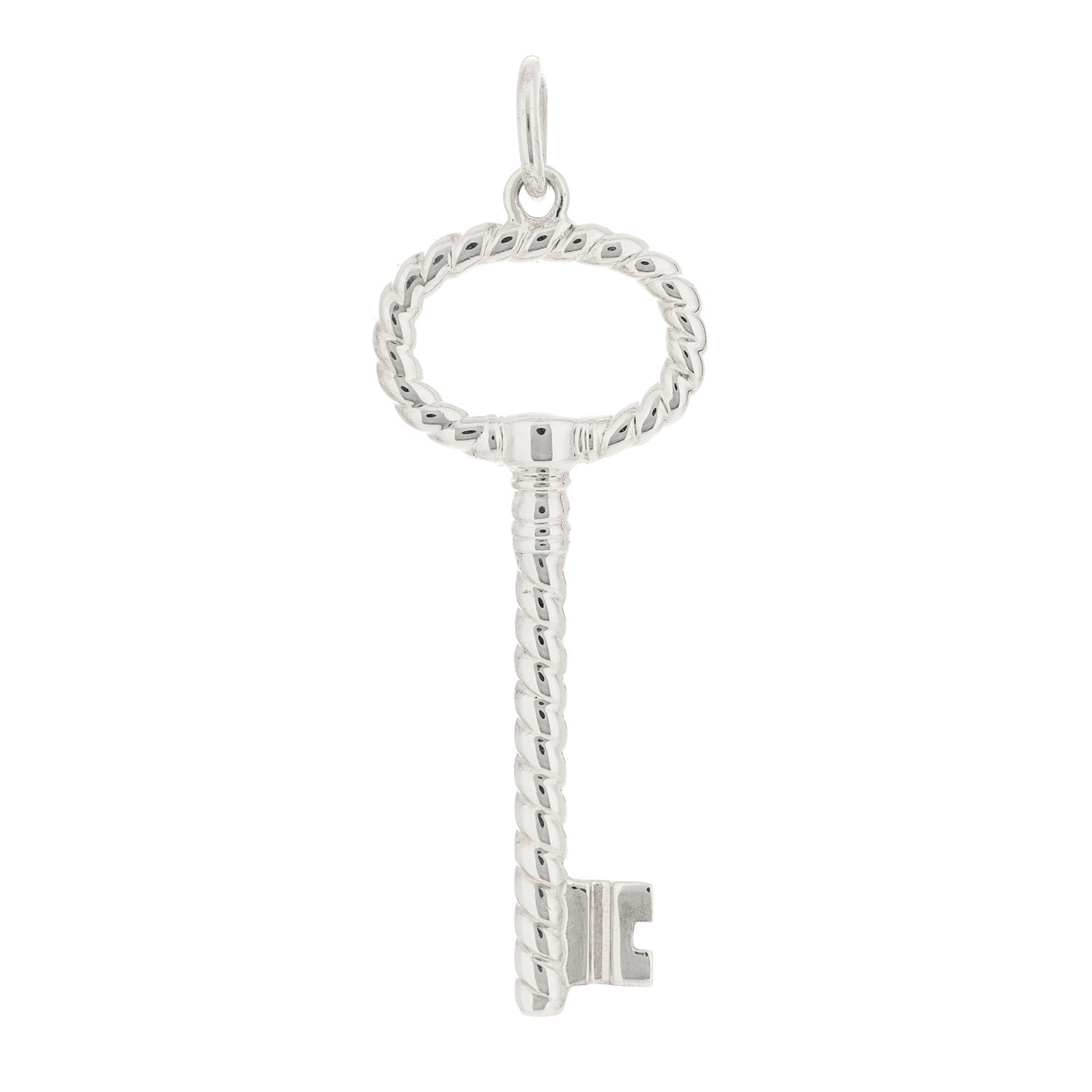 Tiffany Sterling Silver Twist Oval Key Pendant 1 of 3