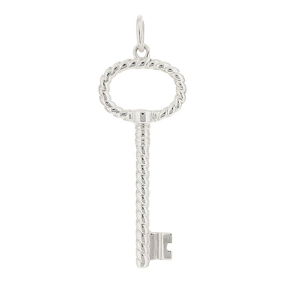 Tiffany Sterling Silver Twist Oval Key Pendant 1 of 3