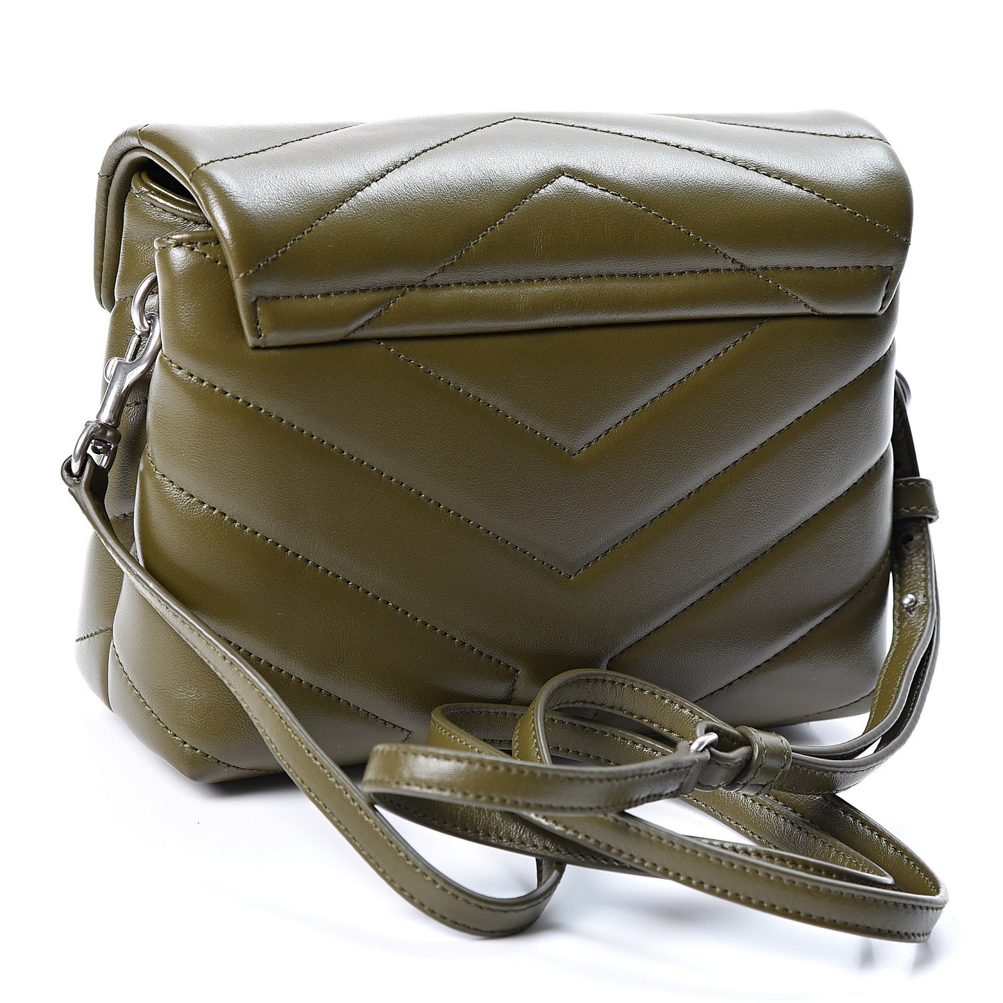 Calfskin Y Quilted Monogram Toy Loulou Crossbody Bag Military Olive