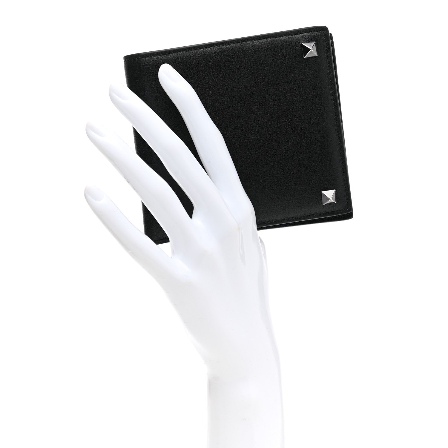 Valentino Garavani Vitello Rockstud Bi-Fold Wallet Black 2 of 9