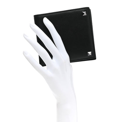 Valentino Garavani Vitello Rockstud Bi-Fold Wallet Black 2 of 9