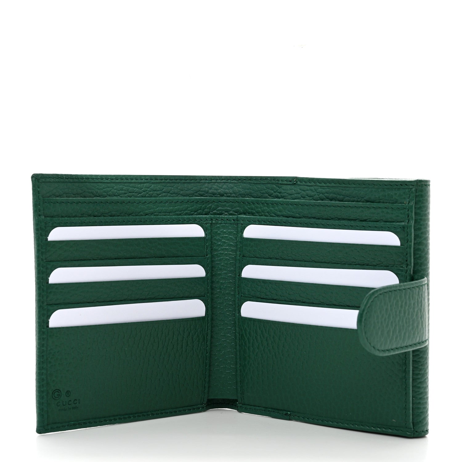Gucci Dollar Calfskin Interlocking G French Wallet Emerald 5 of 7