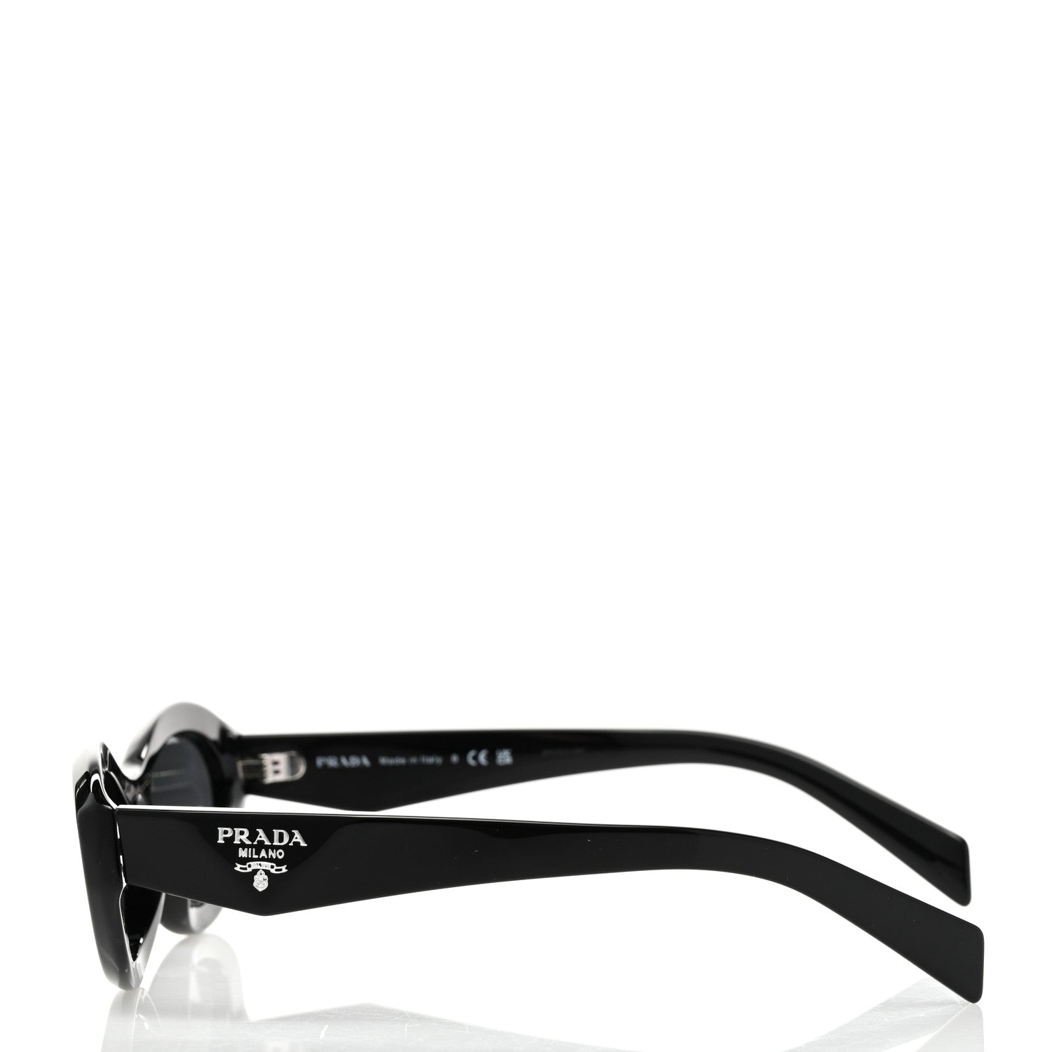 Prada Acetate Oval Sunglasses SPR 26Z Black 3 of 8