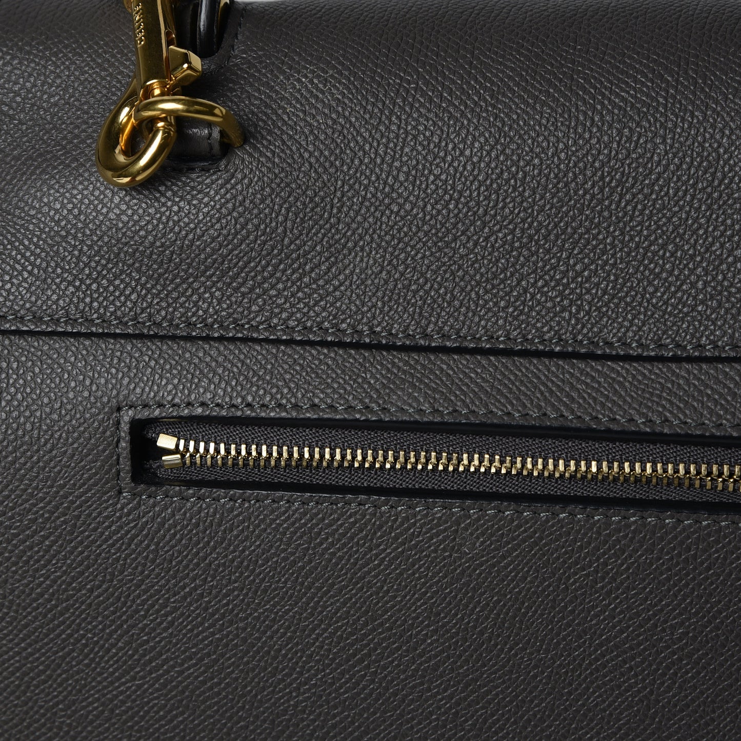 Grained Calfskin Mini Belt Bag Grey