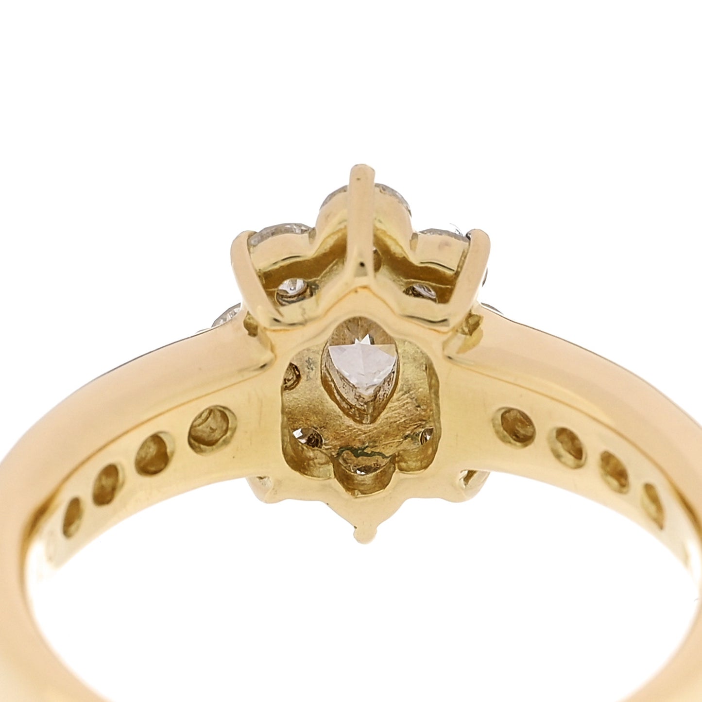 18K Yellow Gold Diamond .19ctw Floral Ring 54 7