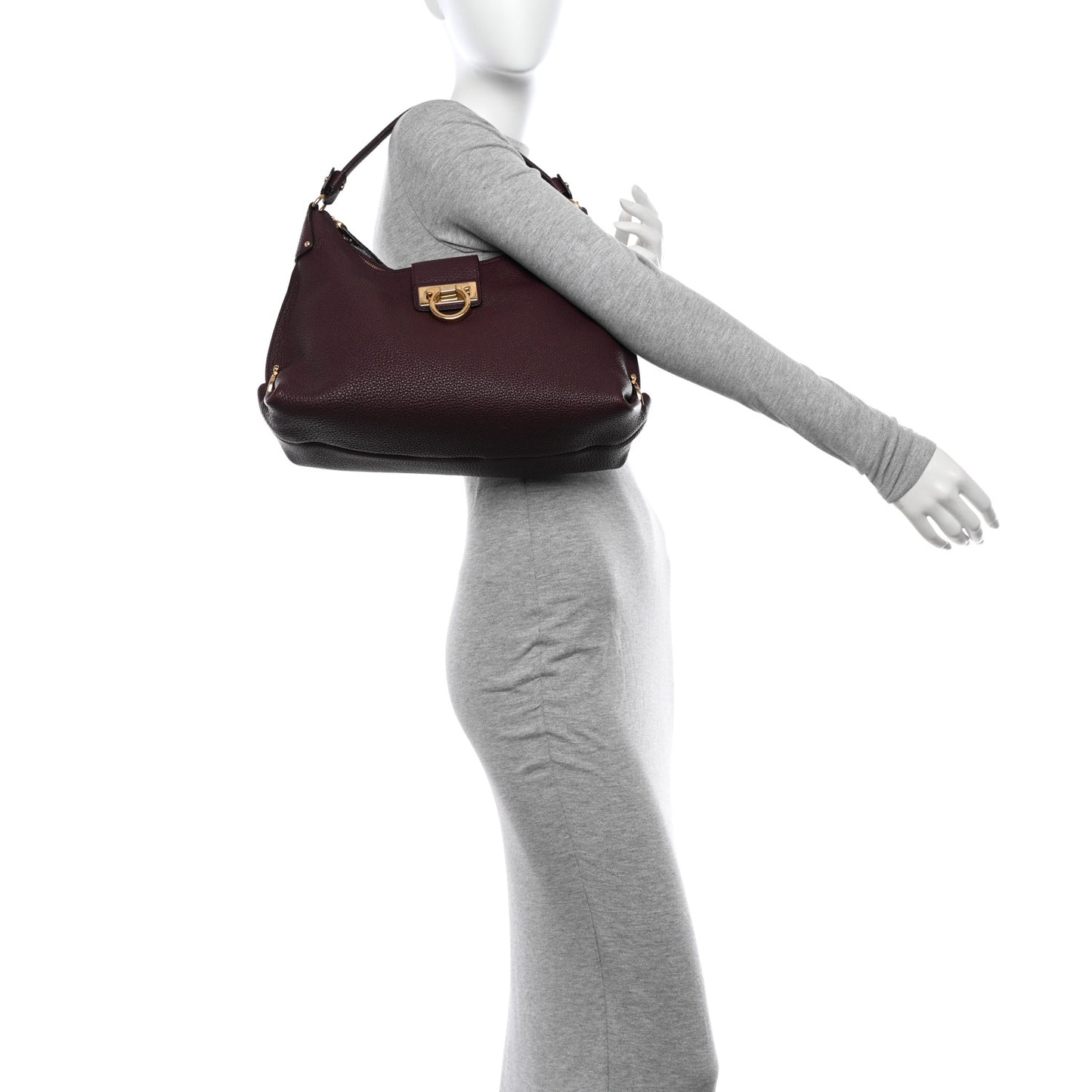 Calfskin Fanisa Gancini Hobo Plum