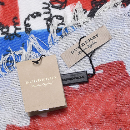 Burberry Silk Cotton Sketchbook Colorblock Square Scarf Multicolor 7 of 7