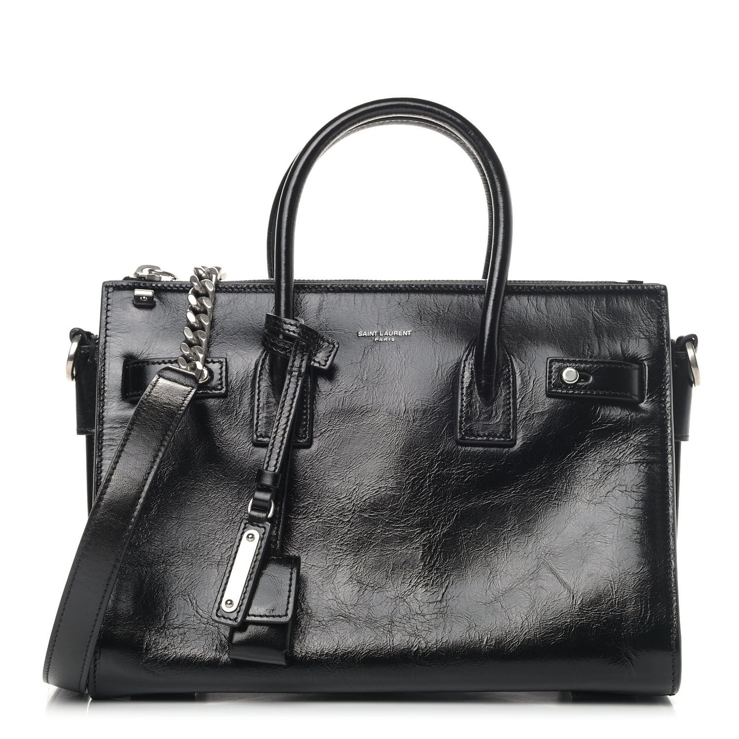 Glace Calfskin Baby Souple Sac De Jour Black