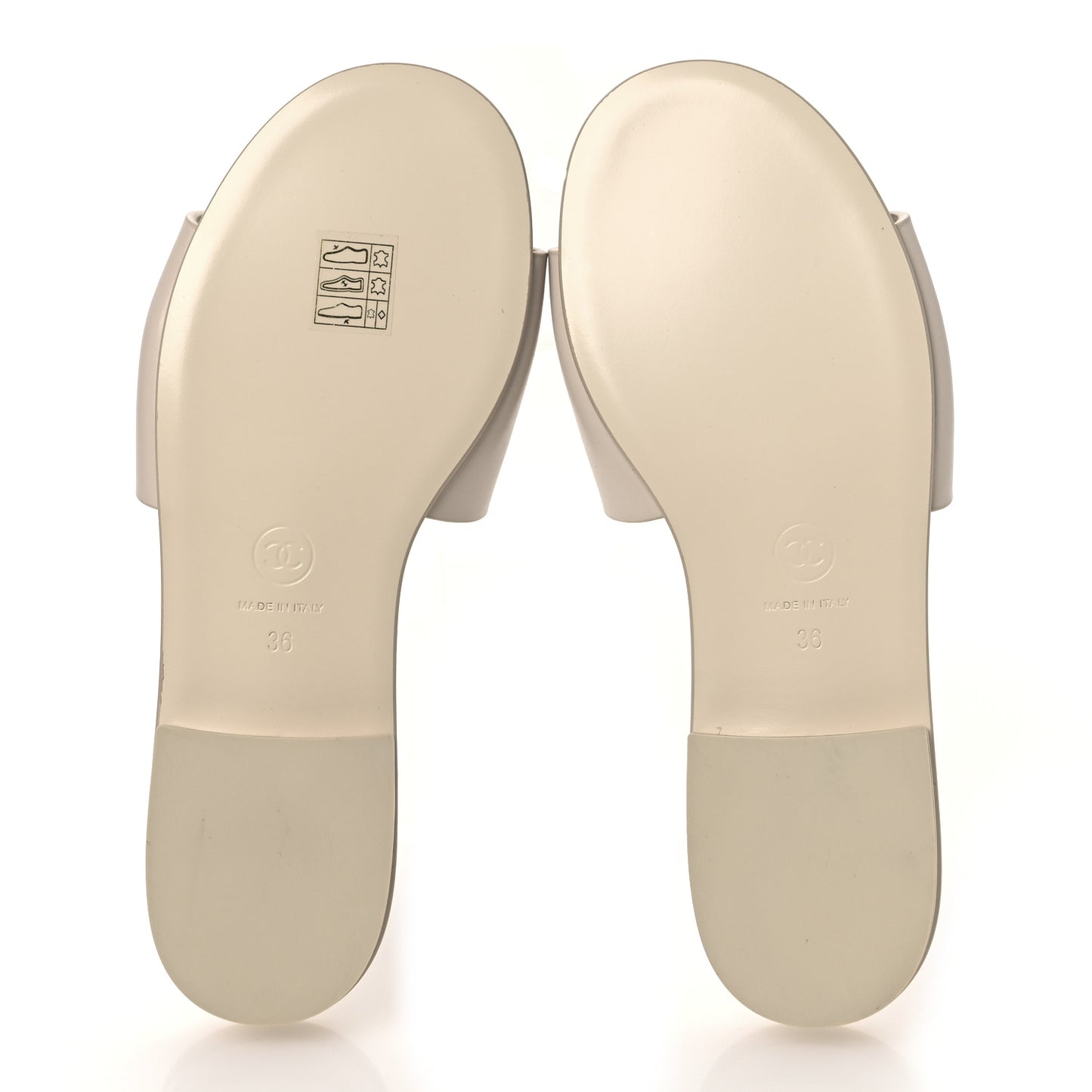 Calfskin Patent Calfskin Logo Mules 36 Beige