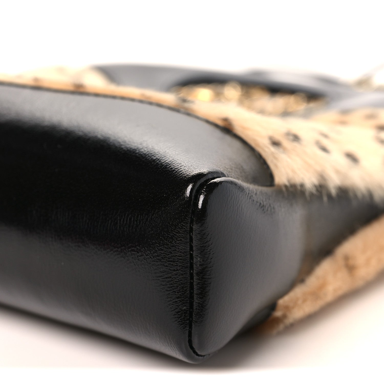 Chanel Shiny Lambskin Pony Hair Cheetah Printed Mini 31 Shopping Bag Light Beige Black Light Beige Black 10 of 11