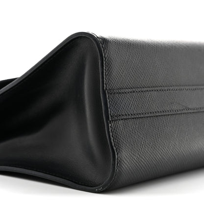 Prada Saffiano Cuir Calfskin Monochrome Envelope Flap Chain Shoulder Bag Black 8 of 12