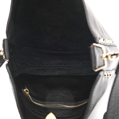 Valentino Garavani Pebbled Calfskin Large Rockstud Flip-Lock Messenger Bag Black 5 of 10