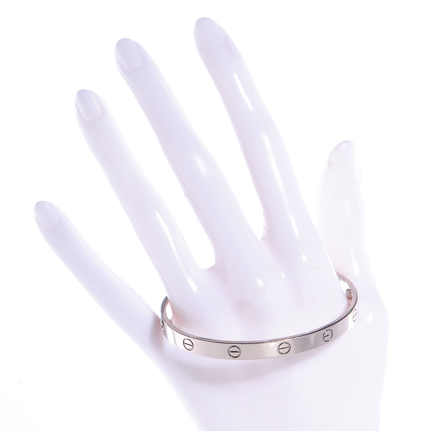 Cartier 18K White Gold LOVE Bracelet 19 2 of 6