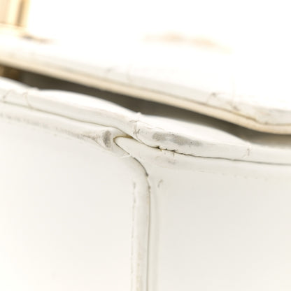Chanel Glazed Calfskin Stitched Mini Square Flap White 13 of 14