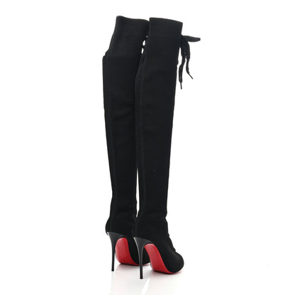 Christian Louboutin Patent Maille Tricot Frenchie 100 Sock Boots 35.5 Black 4 of 6
