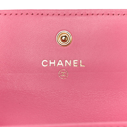 Chanel Lambskin Quilted Boy Card Holder Wallet Pink 6 of 13