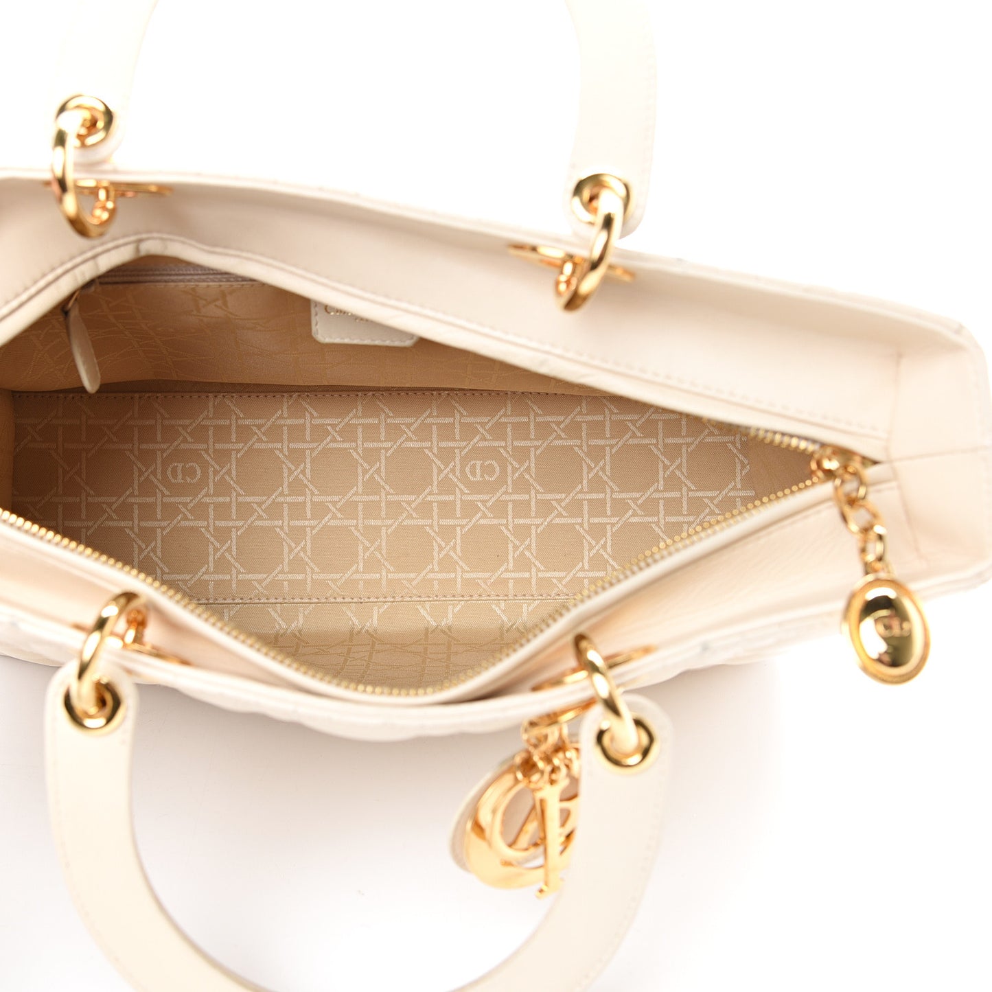 Lambskin Cannage Large Lady Dior Light Beige