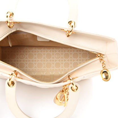 Christian Dior Lambskin Cannage Large Lady Dior Light Beige 4 of 21