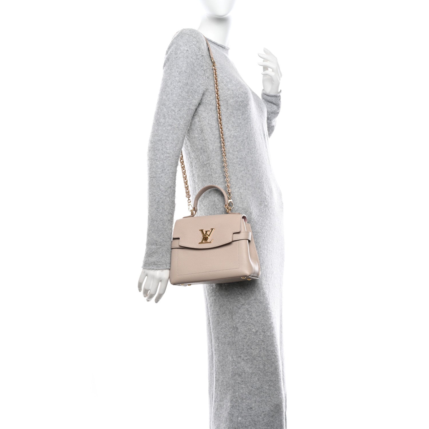 Louis Vuitton Soft Calfskin Mini Lockme Ever Greige 2 of 9