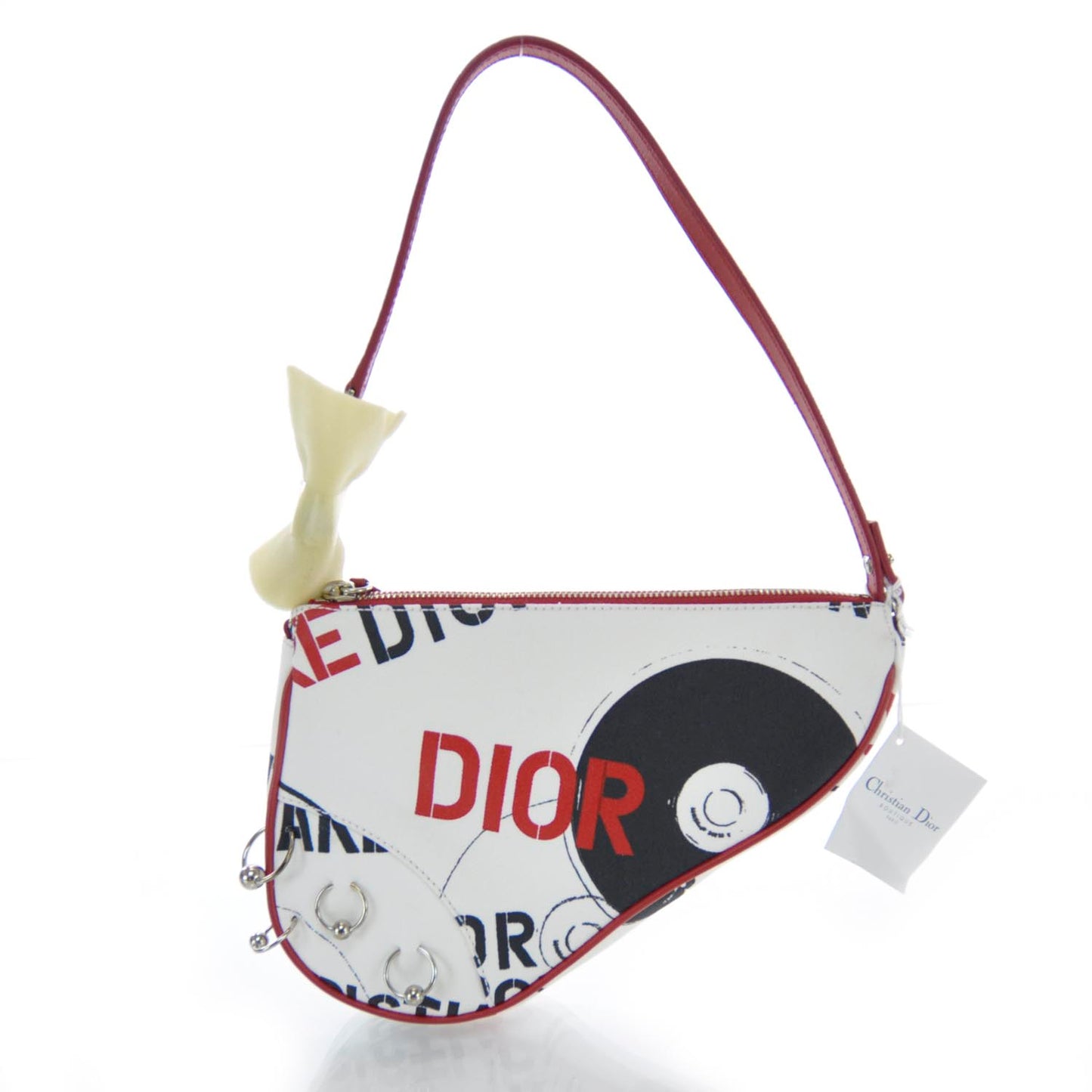 Hardcore Small Saddle Bag White Red Black