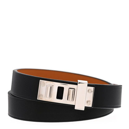 Hermes Swift Mini Dog Double Tour Bracelet T2 Black 1 of 5