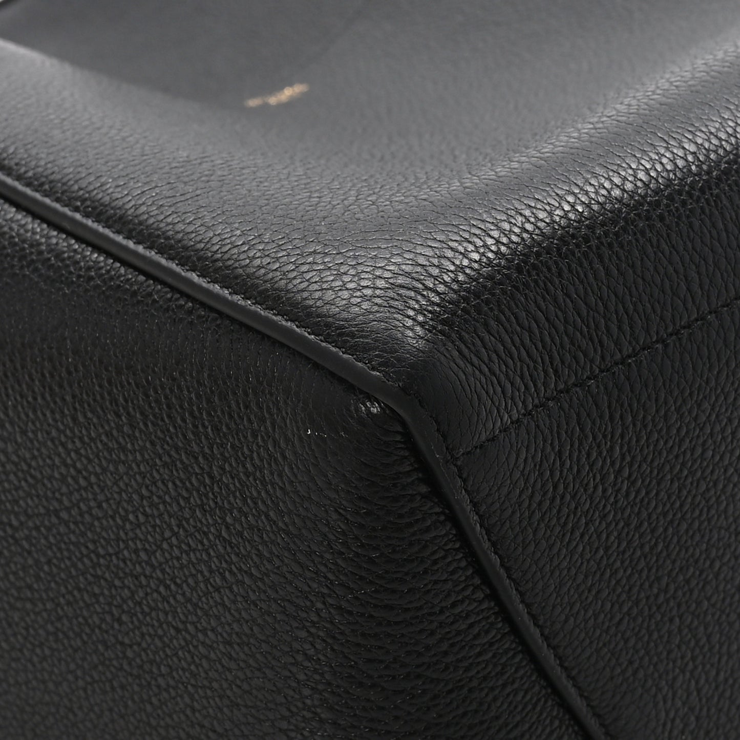 Soft Grained Calfskin Sangle Bucket Bag Black