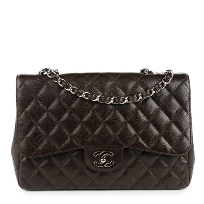 Chanel Caviar Quilted Jumbo Single Flap Dark Brown 1 of 8